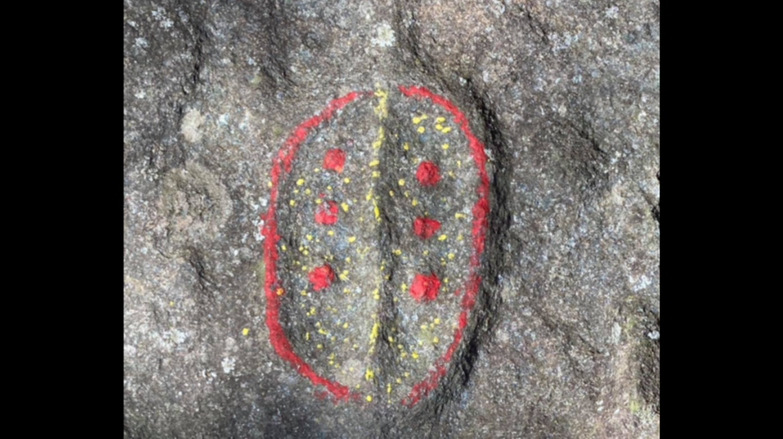 Some of the ancient drawings were scratched and others were painted over.