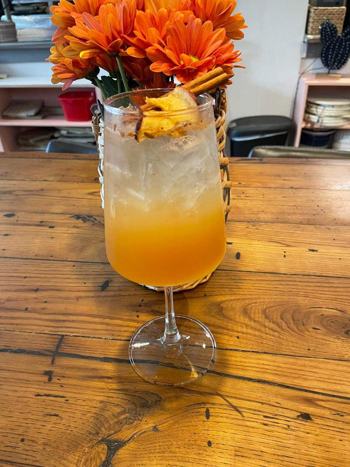 Yollah’s Apple Cider Spritz is a delicious choice for a fall cocktail.