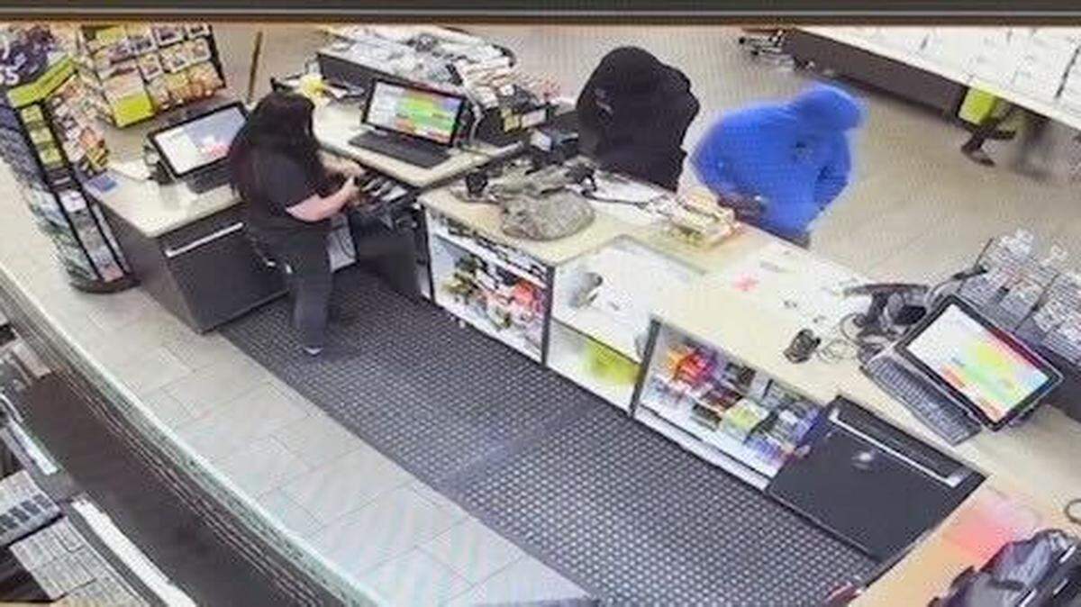 Surveillance photo shows two masked armed men on June 24, 2025, who robbed Love’s Truck Stop at 1190 Frank Amerson Parkway in Macon, Ga., according to the Bibb County Sheriff’s Office.