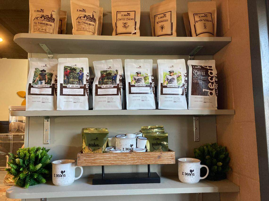 The new Z Beans Coffee at 102 South Armed Forces Blvd. in Warner Robins also offers ground Ecuadorian coffee. Photos of the different Ecuadorian farmers who grew the coffee plants and information about the coffee are included on the label.