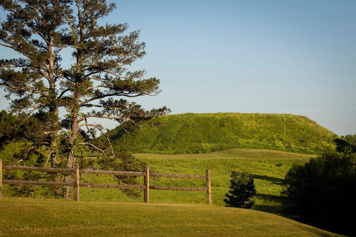 The Great Temple Mound in Ocmulgee Mounds National Historical Park.