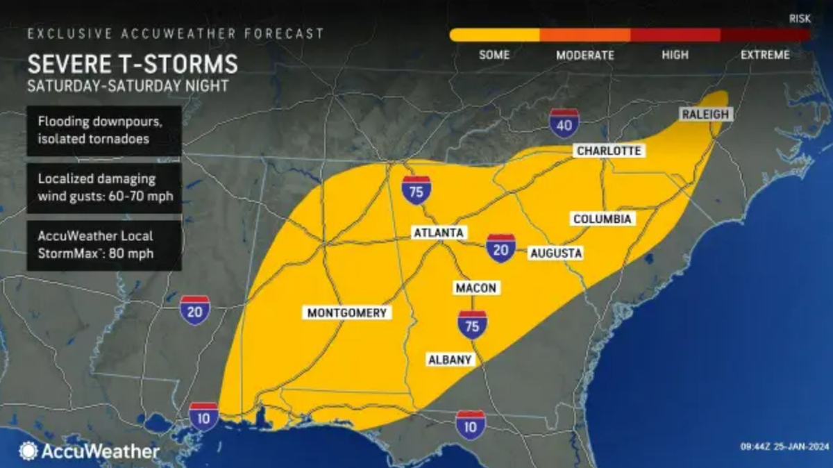 Here’s the forecast for Macon, Georgia this weekend.