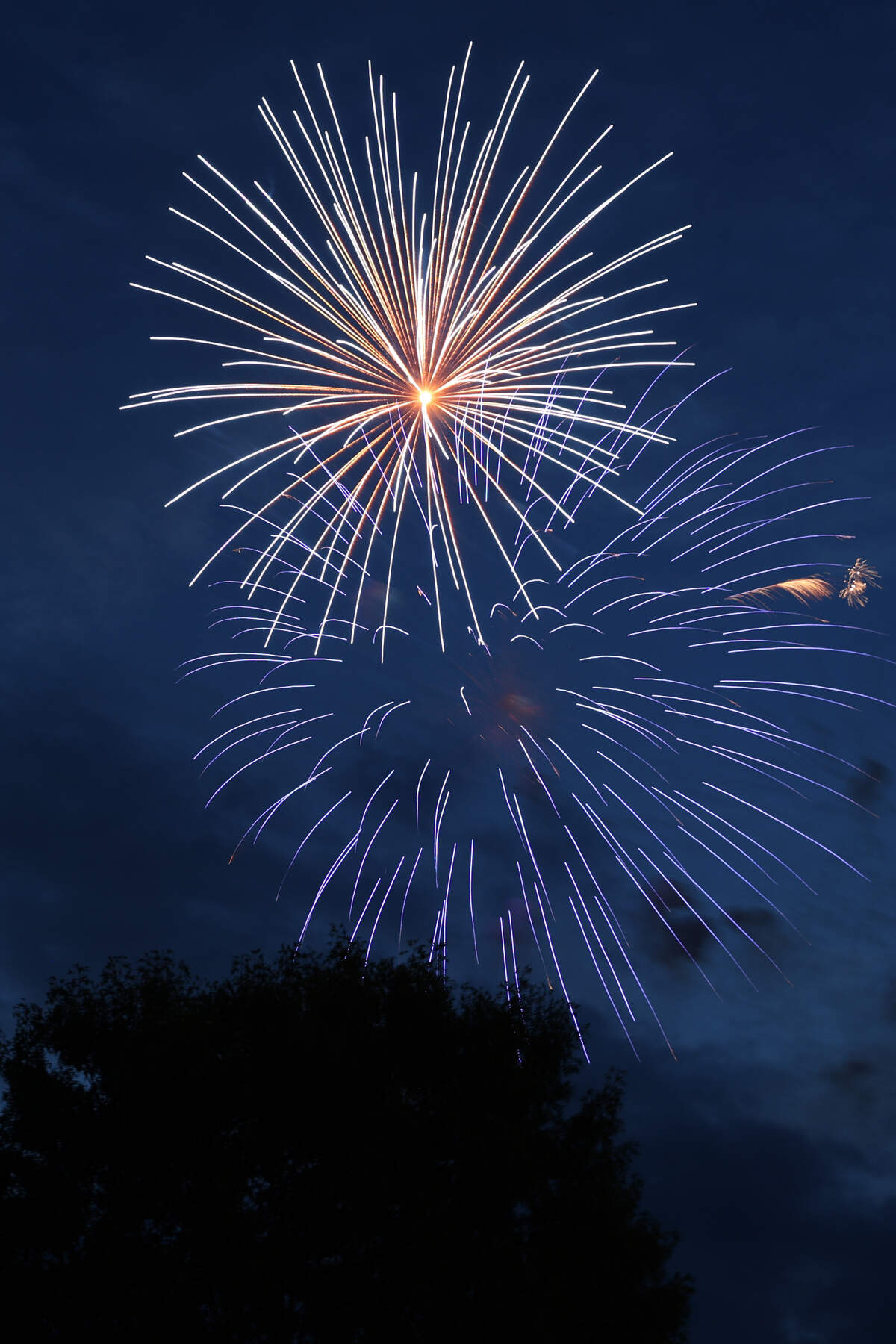 Fireworks explode over Lake Tobesofkee during the annual Sparks Over the Park Independence Day Celebration on Thursday, July 4, 2024, in Macon, Georgia.