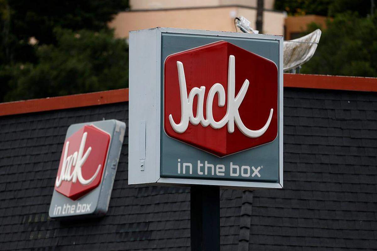 A sign is posted in front of a Jack in the Box restaurant on April 25, 2025 in San Rafael, California. The San Diego-based hamburger chain is expanding into Georgia, including a new franchise restaurant to be built at 262 Perry Parkway in Perry.