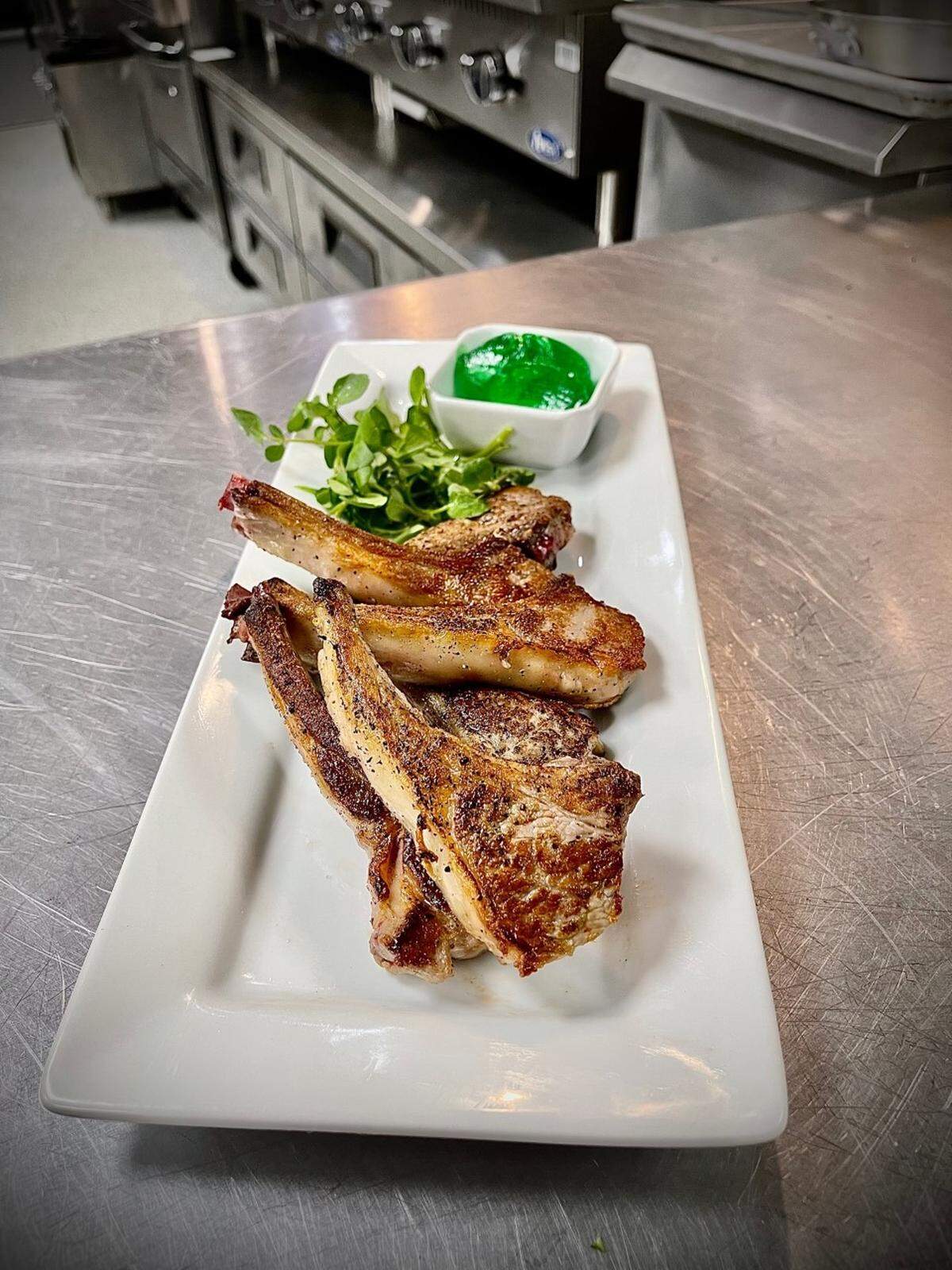 Lamb chops with mint jelly at 3rd & Cherry opening soon in downtown Macon.