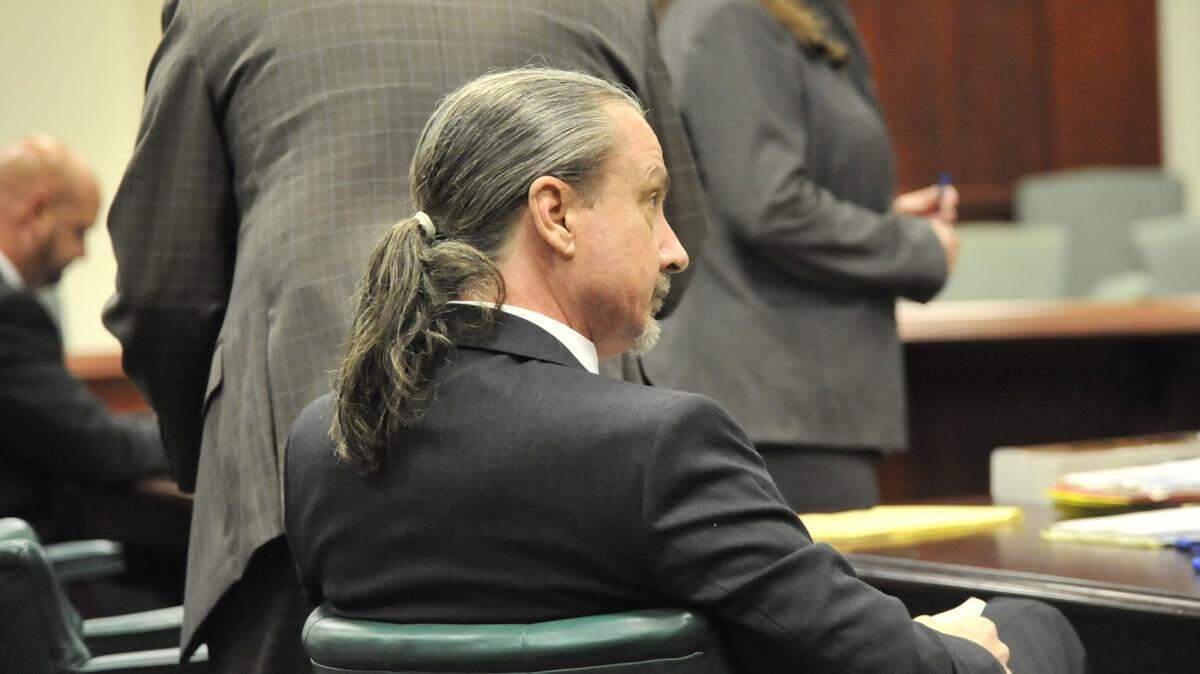 Marcus Lillard in court Wednesday morning on the second day of testimony in his murder trial in the 2019 death of his girlfriend, University of Georgia entomology professor Marianne Shockley.