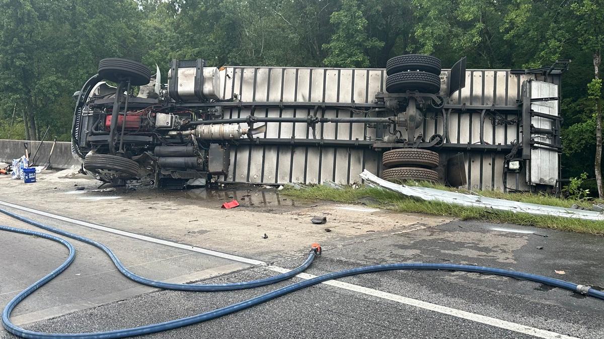 Photo of truck crash provided by Monroe County Sheriff’s Office