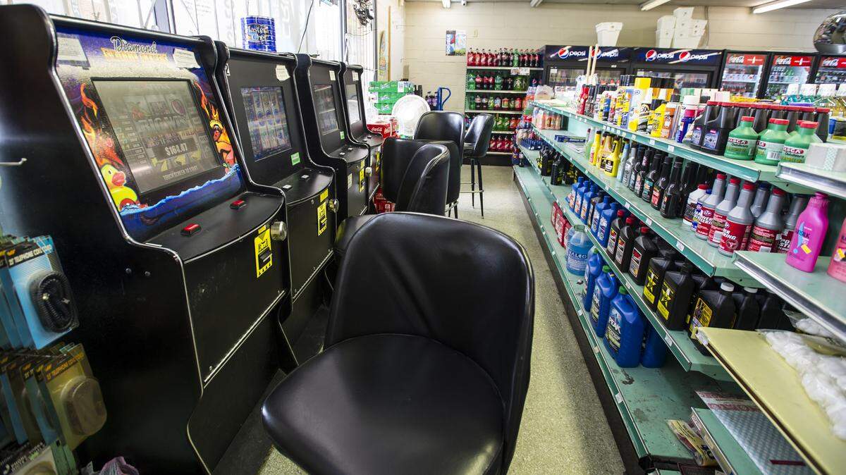A row of gaming machines at Fine Fare Grocery on Napier Avenue in Macon, GA.