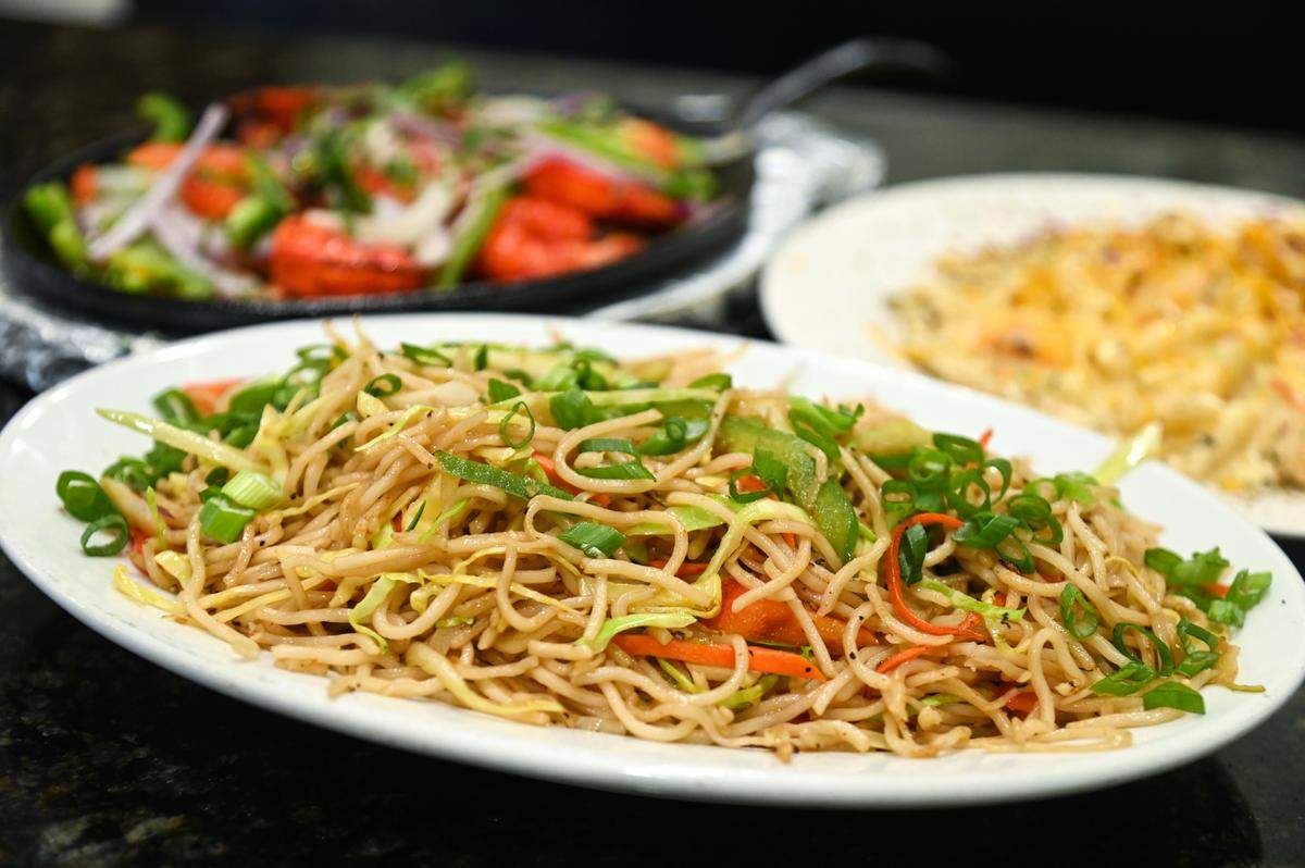 Vegetable Hakka noodles at Bombay Curry in Macon.