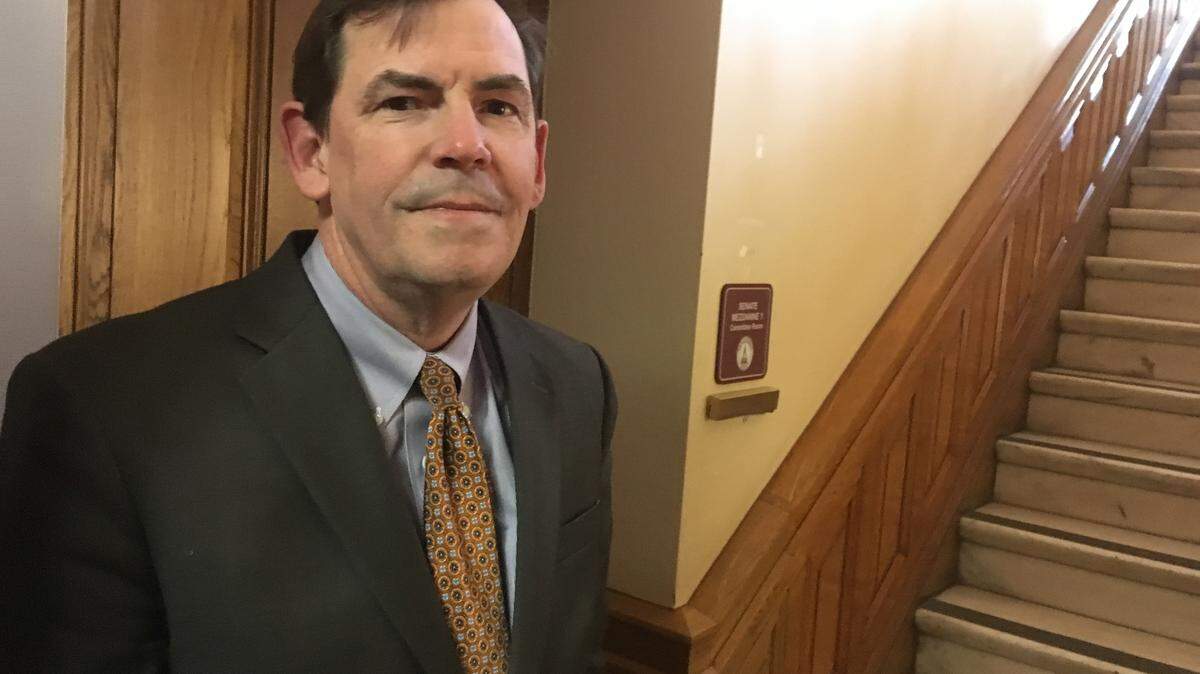 Bibb County Commissioner Gary Bechtel at the state Capitol on March 5, after he filed papers for a state House run.