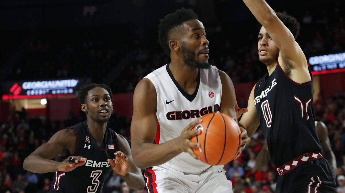 Yante Maten looks for his shot during Georgia's win over Temple.