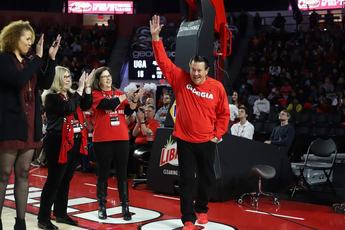Alumni is recognized during a women’s basketball game between the University of Georgia and the University of Tennessee in Stegeman Coliseum on Sunday, Jan. 13, 2018. (Photo by Lauren Tolbert)