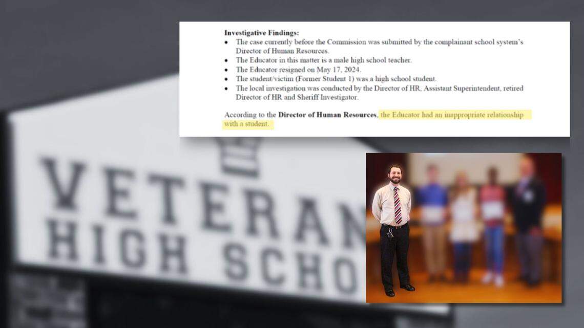 Former Veterans teacher’s license suspended after sexual relationship with student