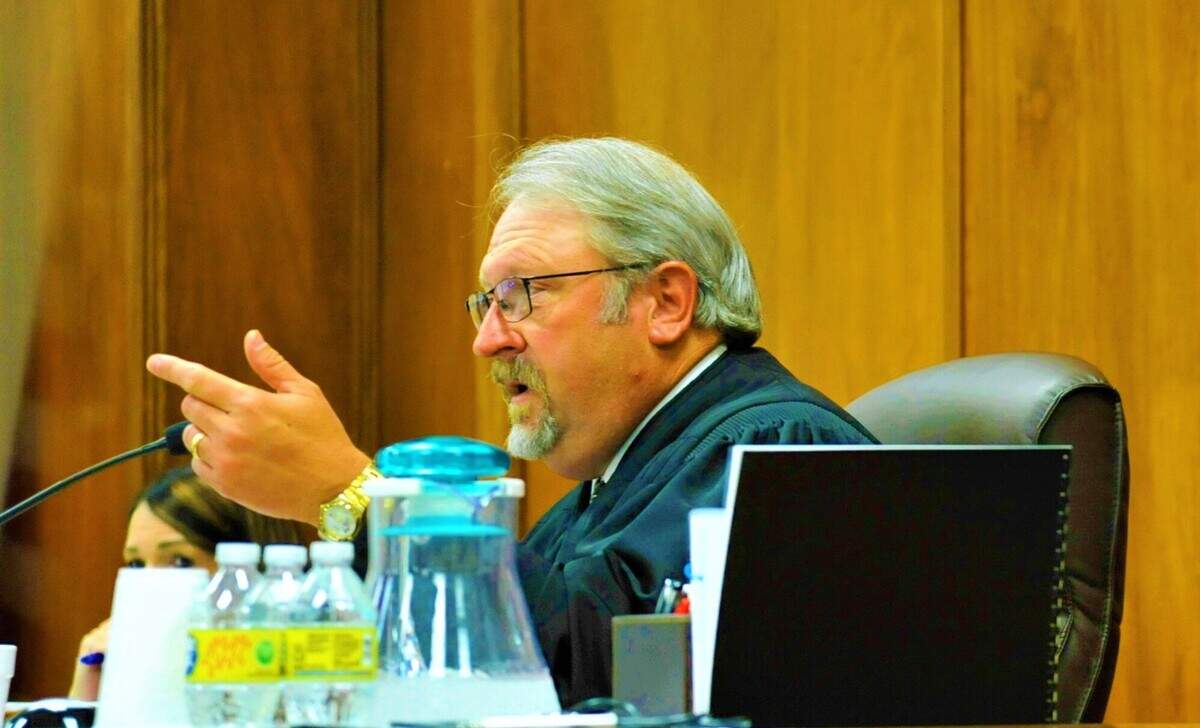 Bibb County Superior Court Judge Howard Z. Simms at a hearing on Monday, May 2, 2002, where two Macon teens pleaded guilty to their roles in separate 2019 robberies.
