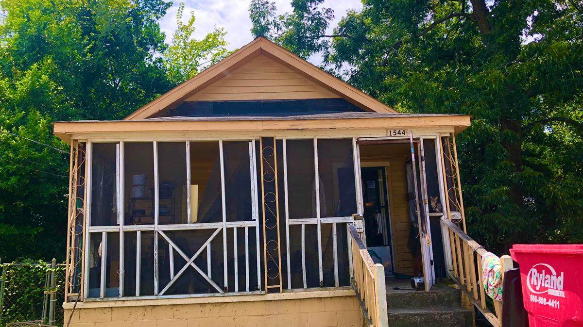 A house on Walnut Street in Macon where police were called about a woman allegedly smothering cats.