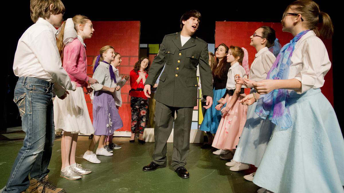JASON VORHEES/THE TELEGRAPHCharles Dean stars as Conrad Birdie in the Backlot Players' Own Original Youth Actors' production of "Bye Bye Birdie," which opens tonight at the Rose Theater in Forsyth.