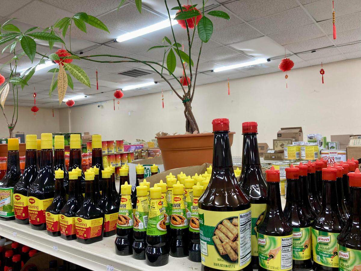Sauces for sale at AB&C Oriental Store in Warner Robins. Most of the aisles of the Asian grocery store are stocked by country the items come from.
