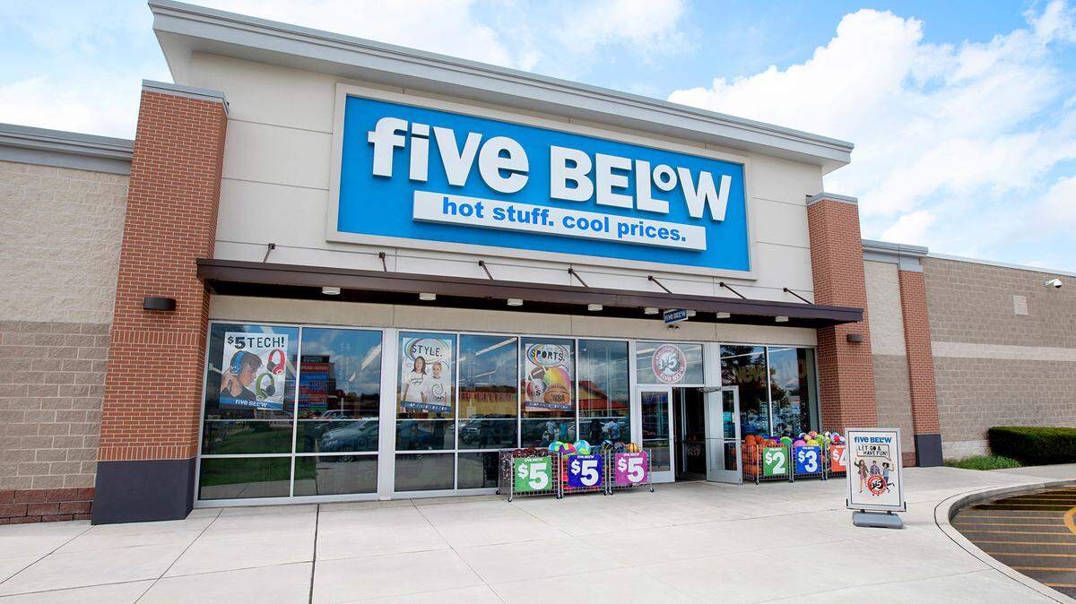 The exterior store front of Five Below