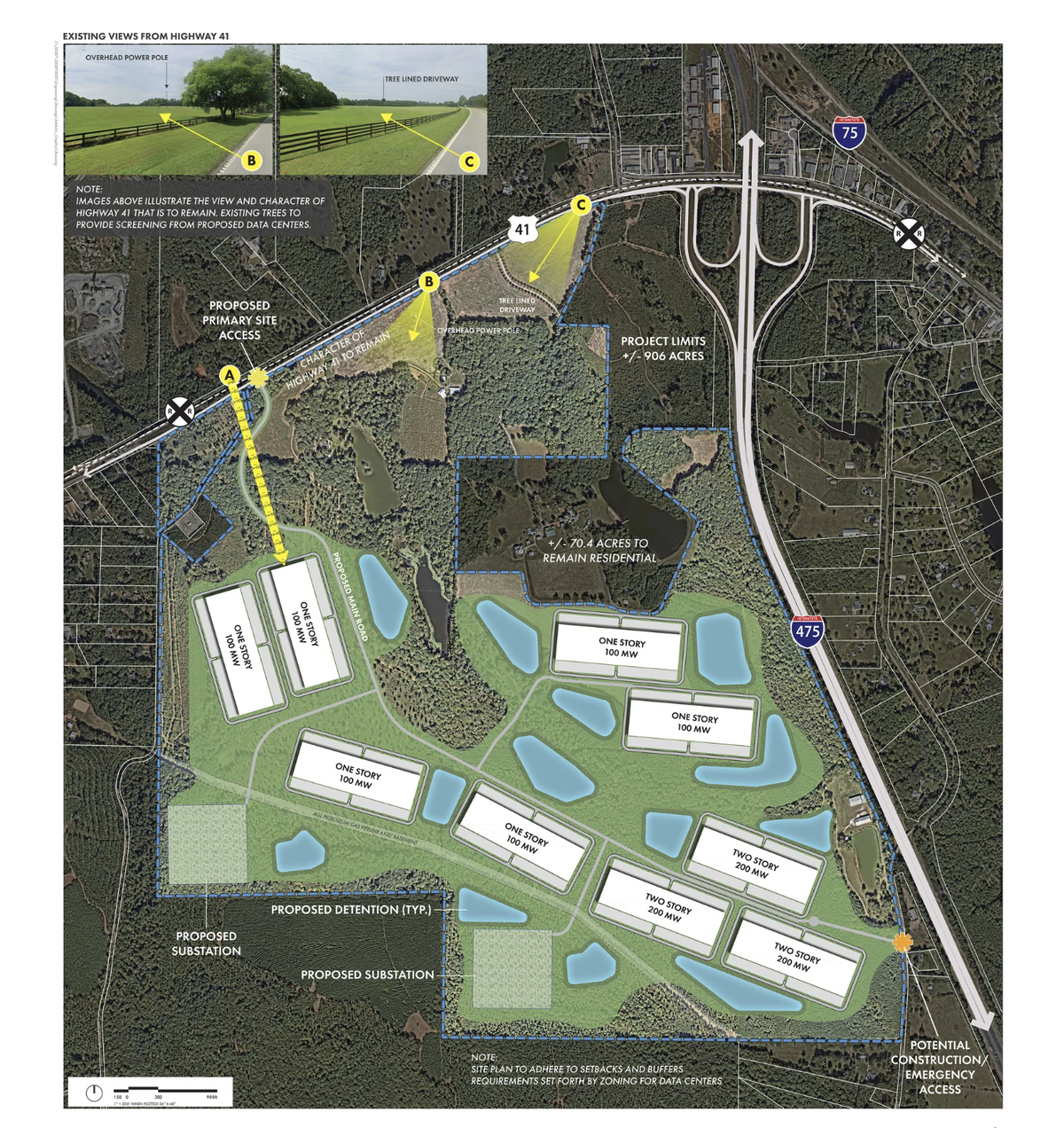 The map of the proposed data center in Bolingbroke