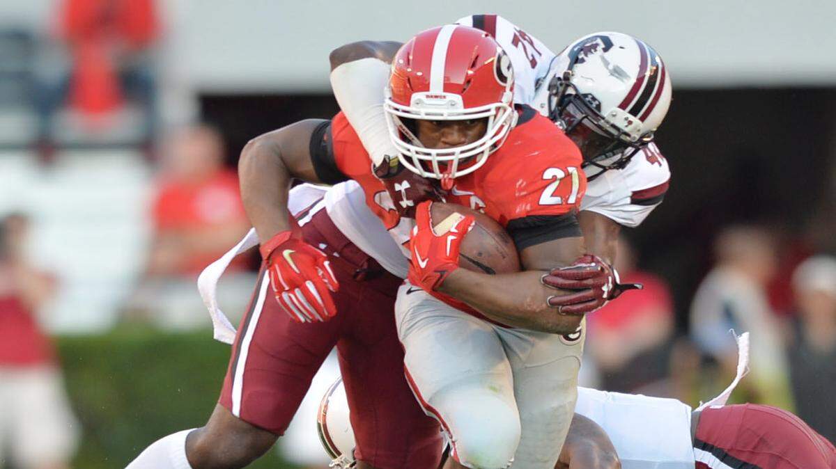 Georgia running back Nick Chubb and the Bulldogs are 3-0 entering their non-conference game Saturday against Southern.