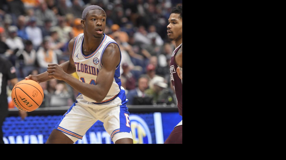 Florida Gators guard Kowacie Reeves (14) dribbles against the Mississippi State Bulldogs. Reeves, a former Westside High standout, is entering the transfer portal.
