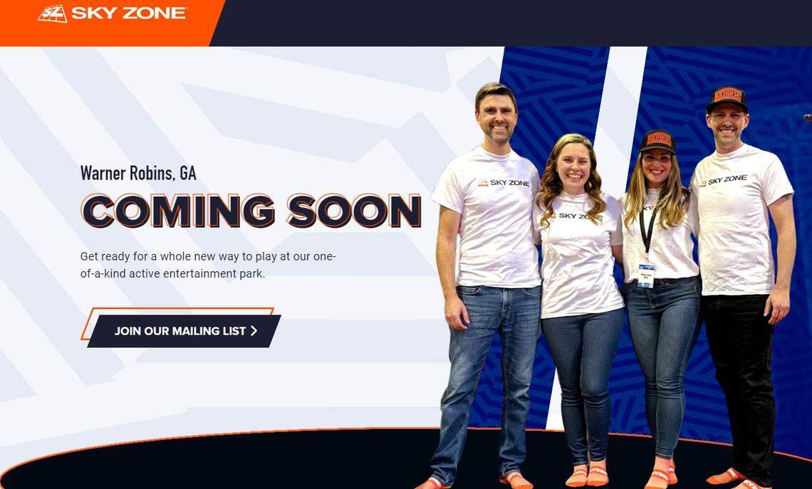 A Sky Zone trampoline park is coming to Warner Robins. From left to right, William and Crystal Milby, and Sandra and David Milby, who own the franchise rights for Sky Zone in Houston County.
