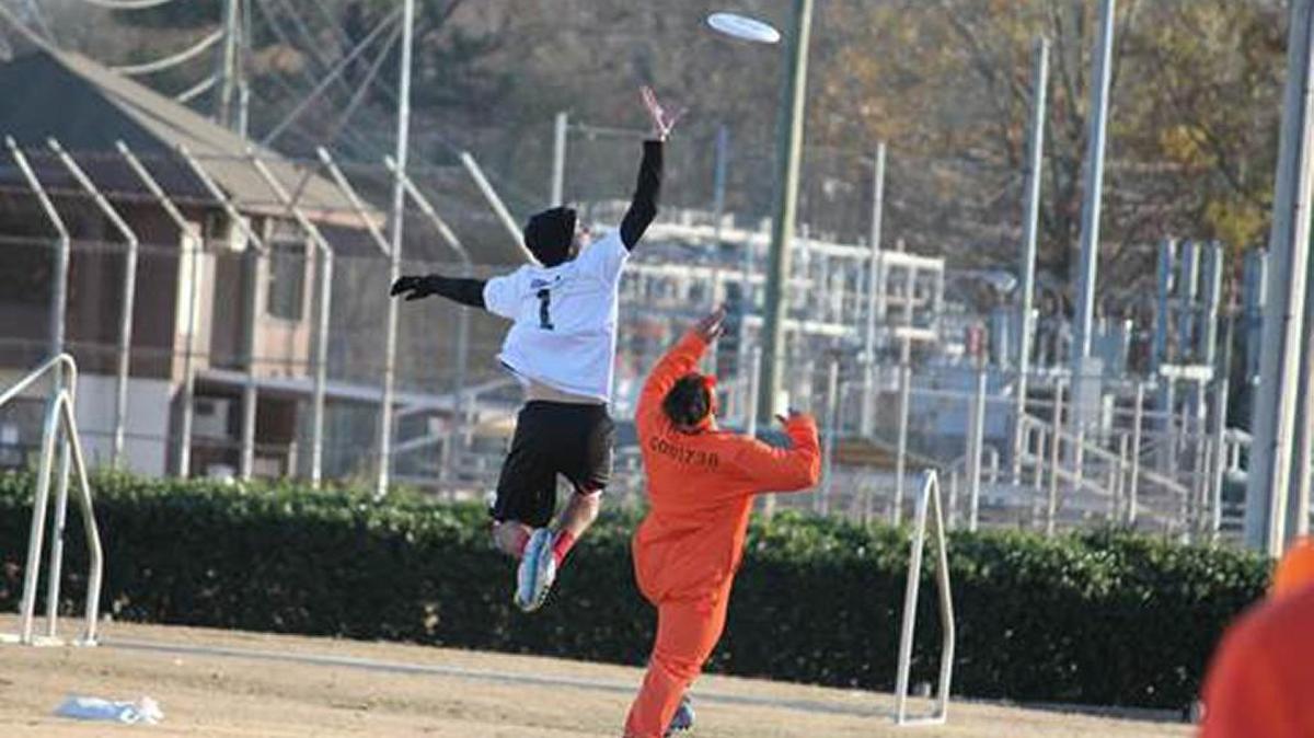 Middle Georgia’s H.O.G. Ultimate team plays in a recent ultimate Frisbee competition.