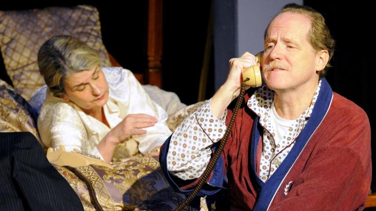Jim Crisp, right, is pictured in Theatre Macon’s 2011 production of “Bedroom Farce.”