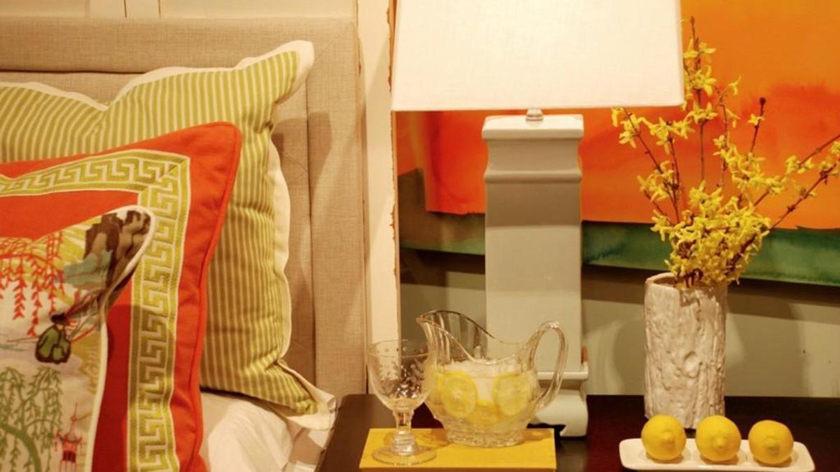 A fresh pitcher of water is nice to have on a nightstand.