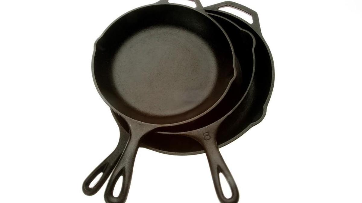 Take care when cleaning cast iron cookware.