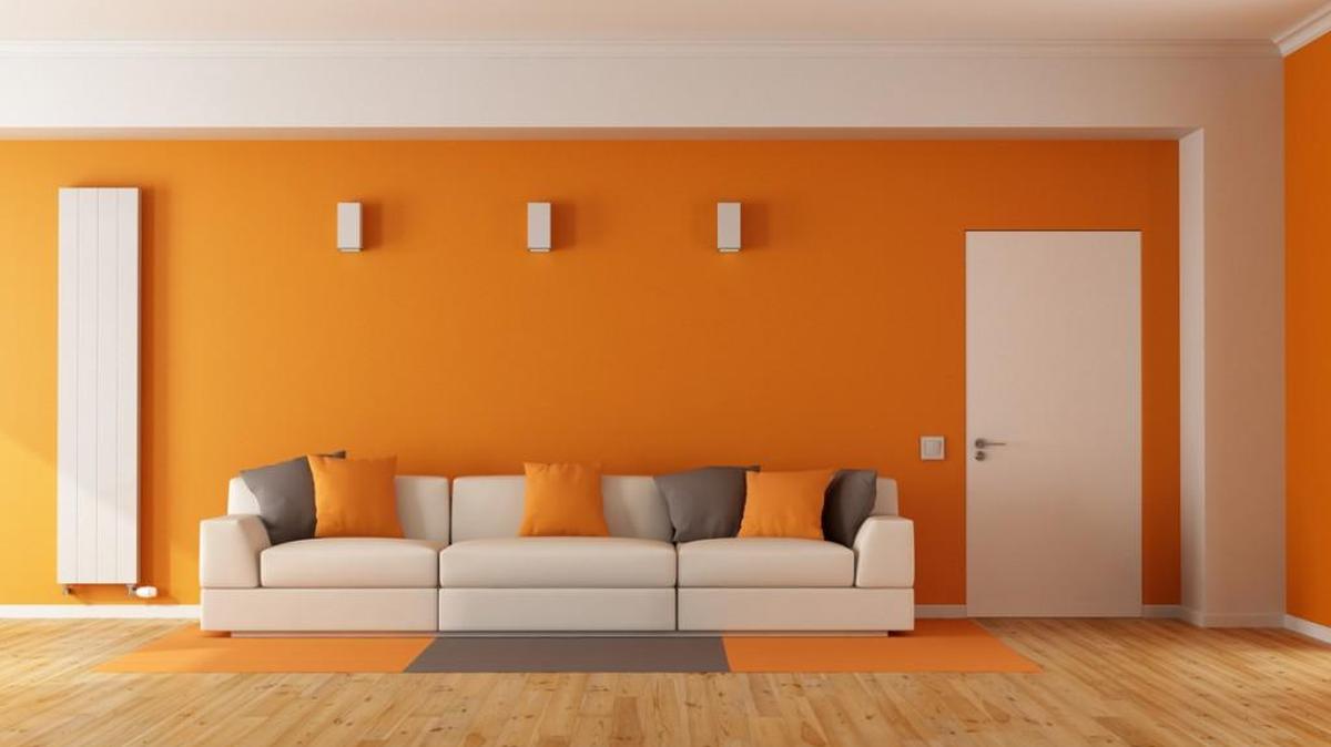 Orange is a hot color trend for interior design.