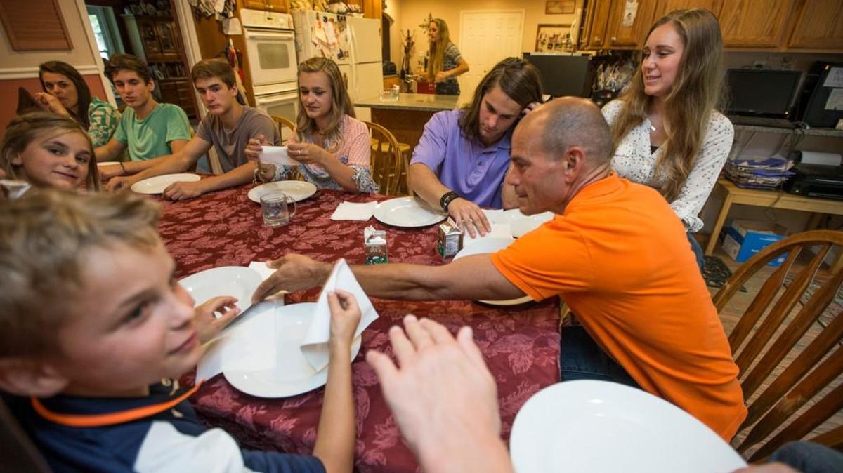 Dinnertime can be hectic for the Fatzinger family, although they’ve learned shortcuts to speed up the process through sharing, passing silverware and having great manners.