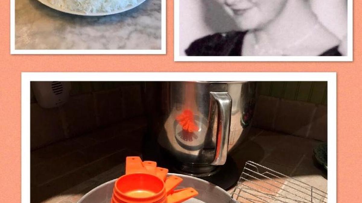 Mark Ballard still uses the cake pan, measuring cups and cooling rack that belonged to his mother, Jo Ballard.