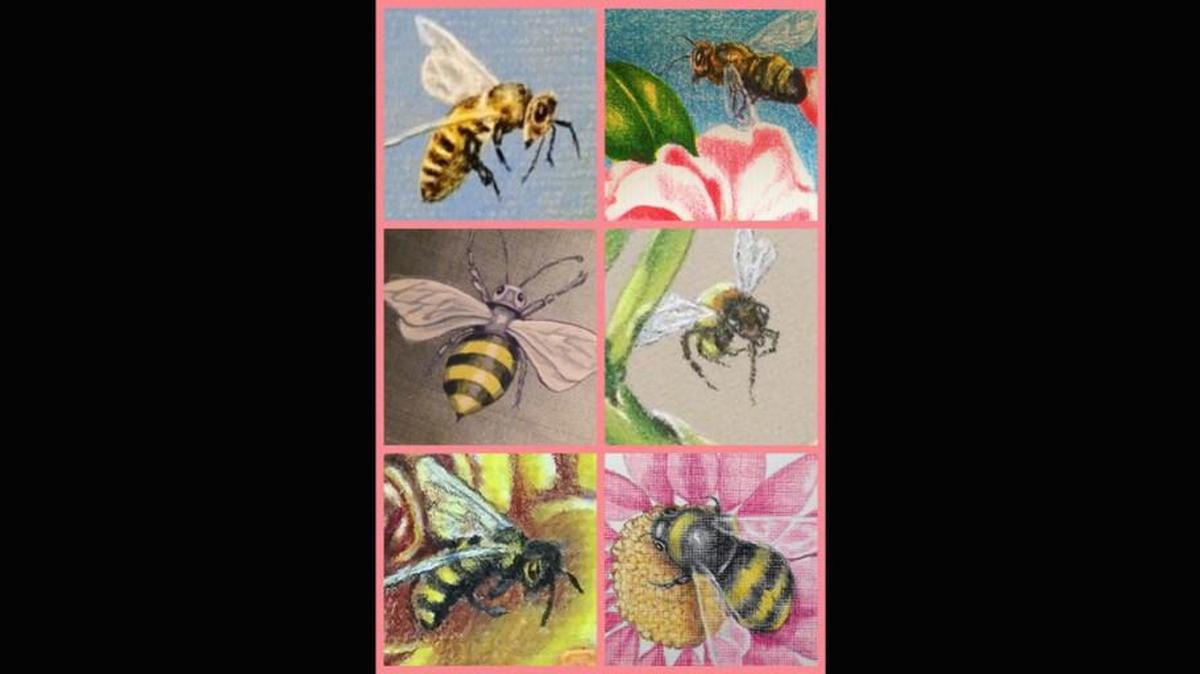 Mark Ballard painted these bees over the years.