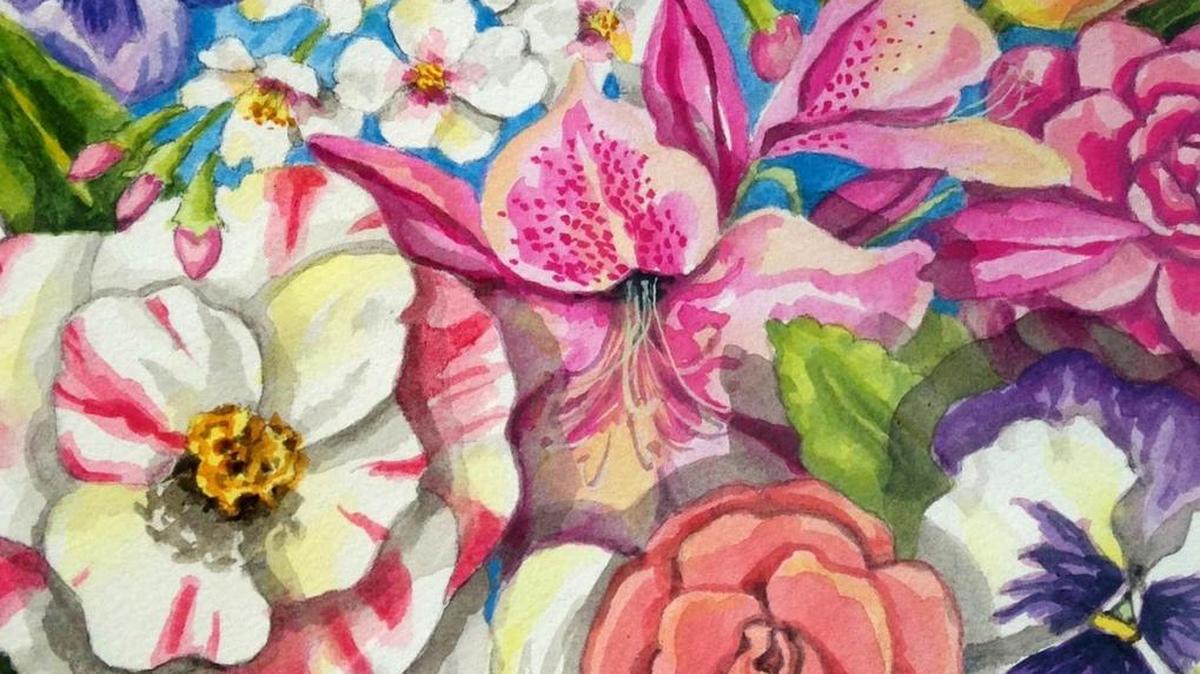 Spring watercolor painting by Mark Ballard.
