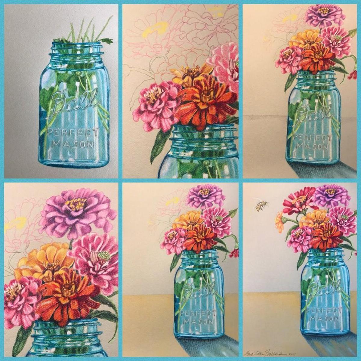 The progression of one of Mark Ballard’s artworks shows how it grows.