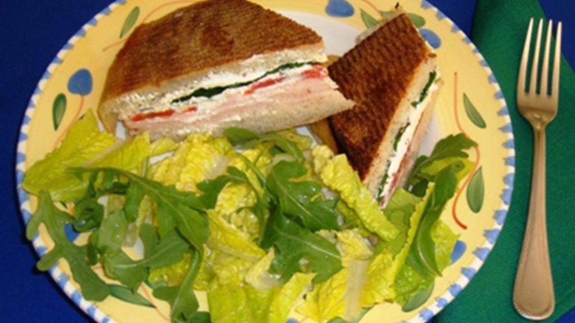 You don’t need a panini press for this quick, savory sandwich