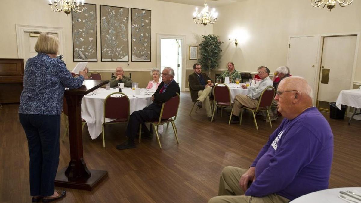 Holly Ertel leads the devotional at a recent prayer breakfast at Vineville United Methodist Church in Macon.