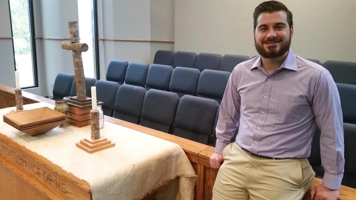 The Rev. Greg Harrison has been pastor for four months at the 175-year-old Wesley United Methodist Church, now located on Hartley Bridge Road.
