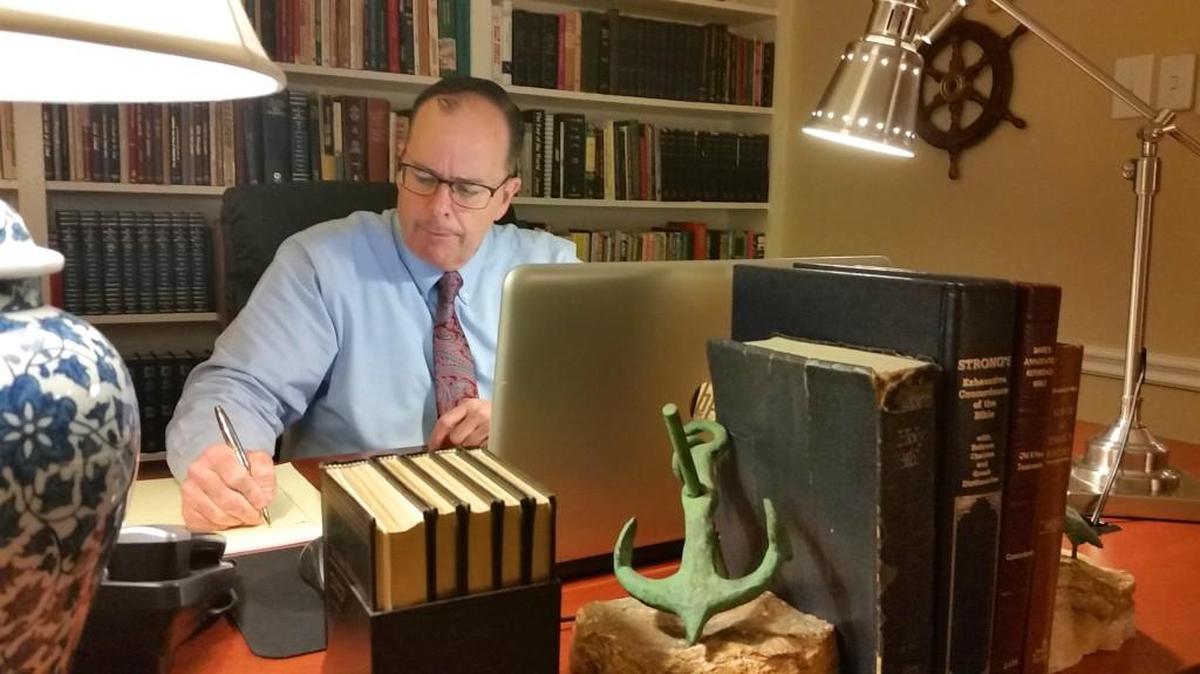 Kenny Hamm, pastor of Victory Baptist Church, spends hours each week preparing expository messages from God’s word for the Victory congregation and community.