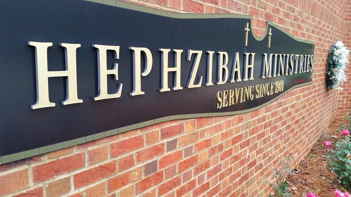 Hephzibah Ministries’ welcoming sign on Zebulon Road just west of Interstate 475.