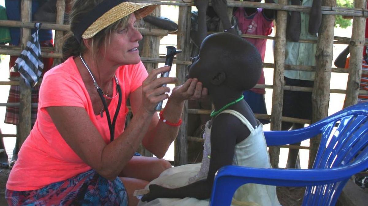 Nancy Peed provides children’s health screenings while on a trip to South Sudan.