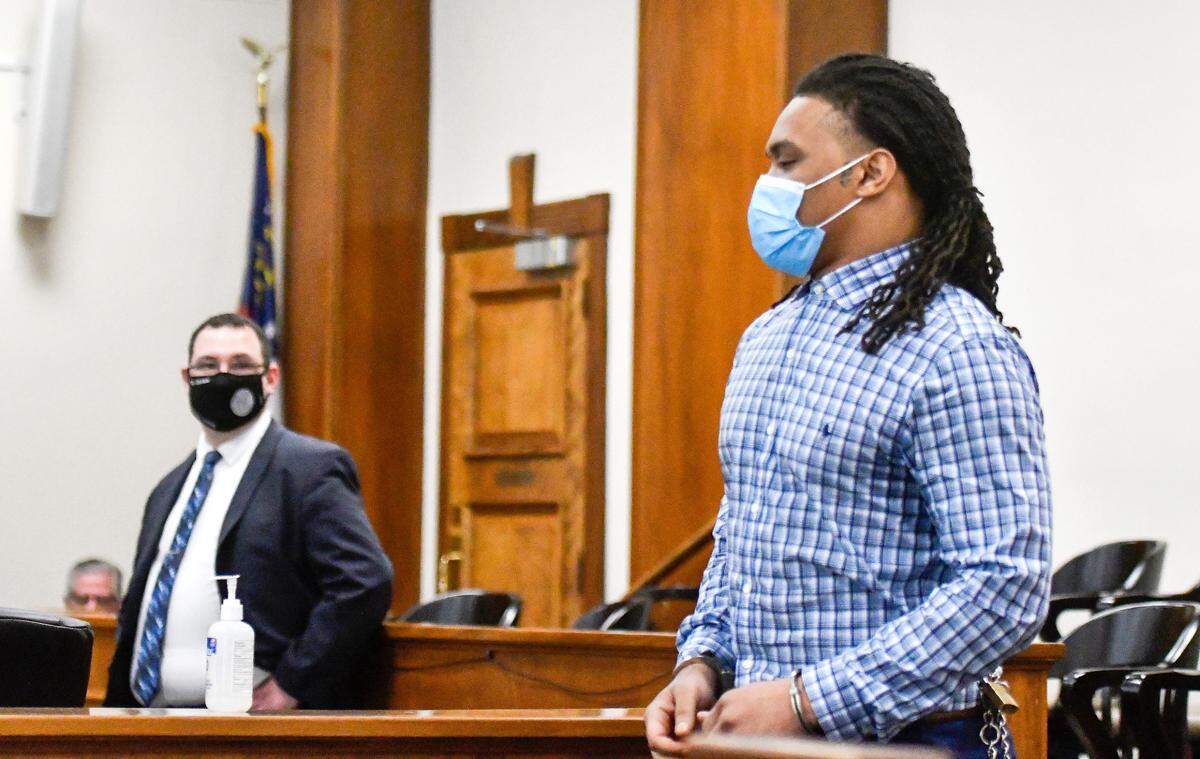 Bradford Devonte Anderson walks into a Bibb County courtroom Wednesday during a break in the trial.