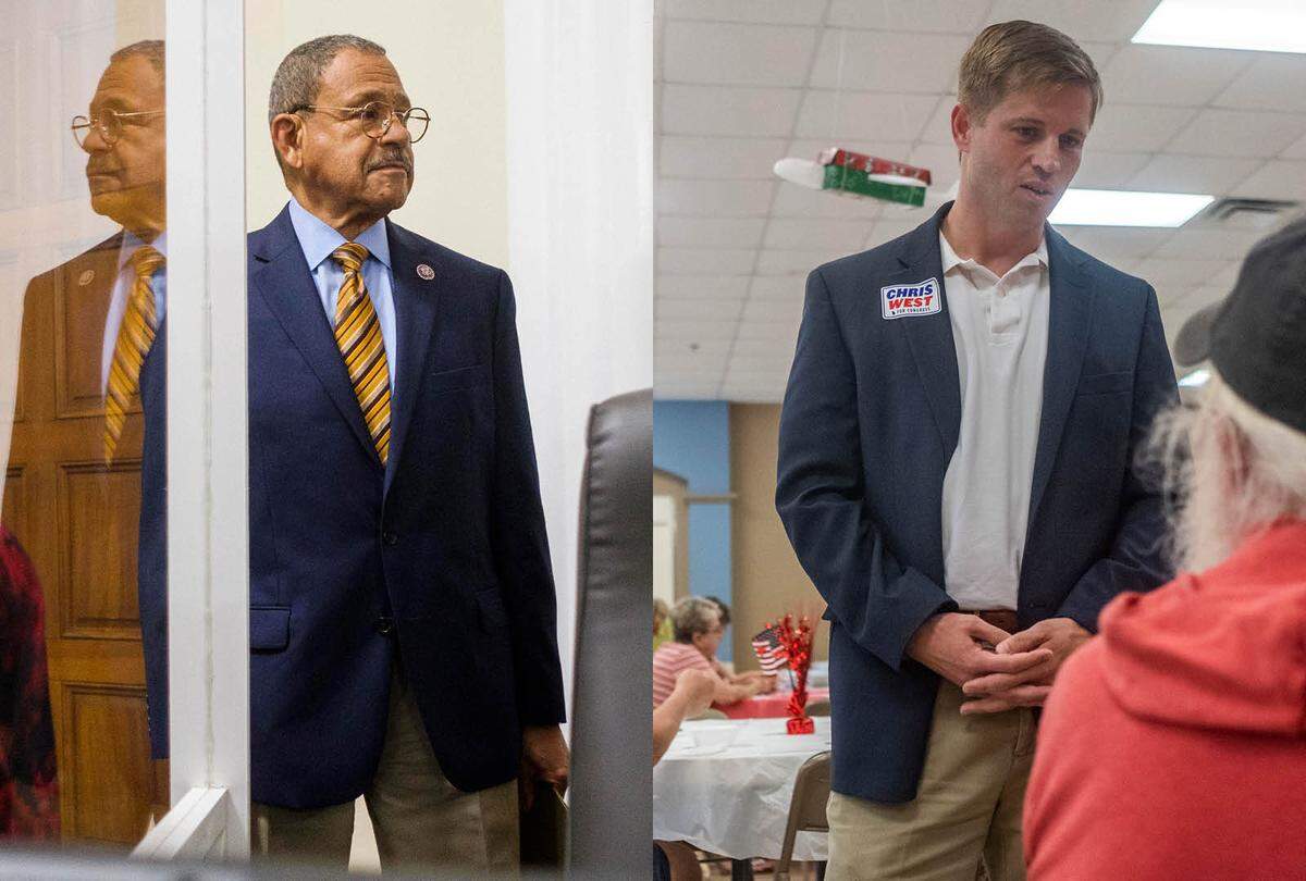 Democratic Rep. Sanford Bishop (left) and Republican Chris West (right) are locked in Georgia’s only competitive U.S. House race.