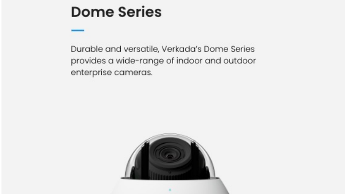 An image of a dome camera provided to Macon-Bibb County as part of a presentation about Verkada, a security company the county is considering partnering with to install surveillance cameras in Macon.