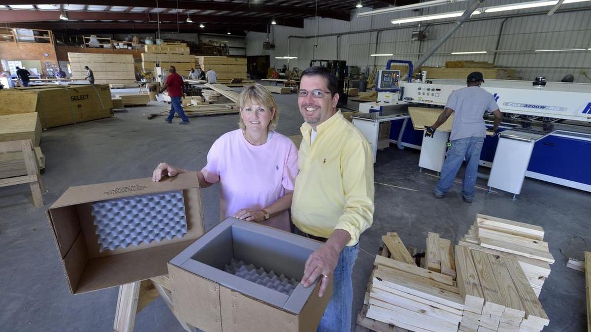 Jennifer and Jon Watson’s south Bibb County business manufactures and distributes custom packaging for large and small shipping needs.