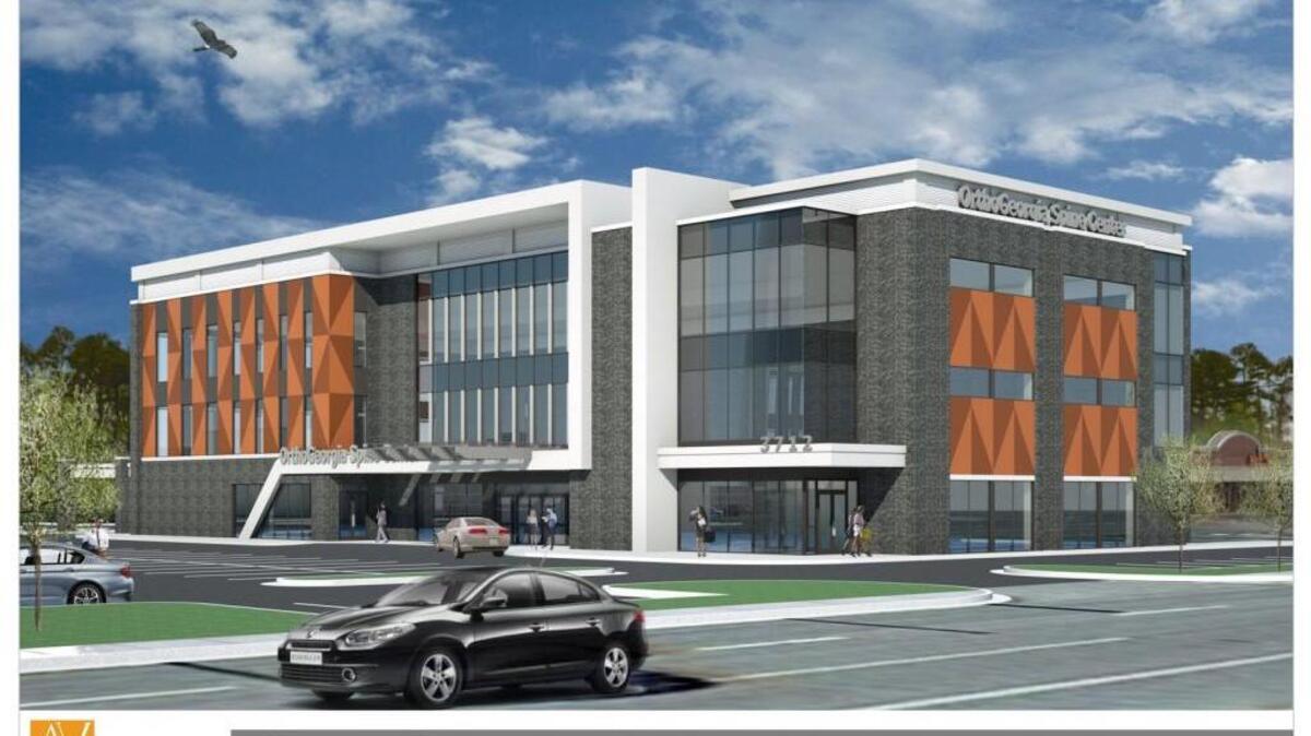 Rendering of the new OrthoGeorgia Spine Center that is planned at 3712 Northside Drive in north Bibb County.