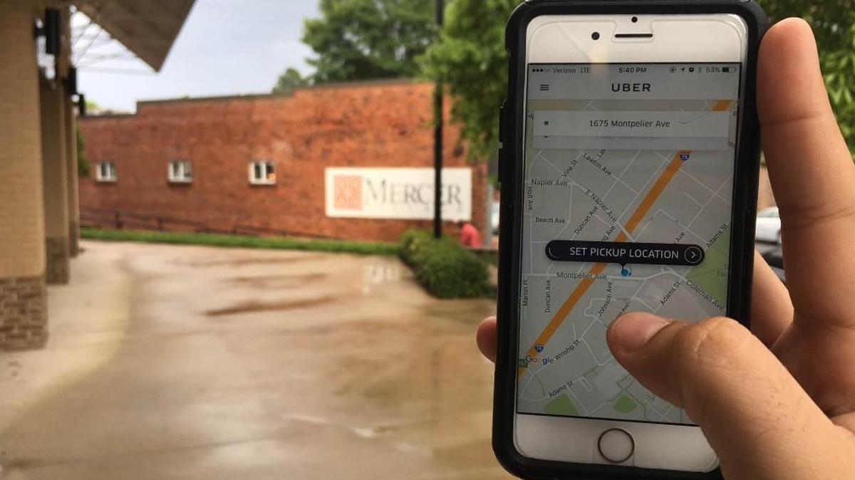 A user requests an Uber in Macon.