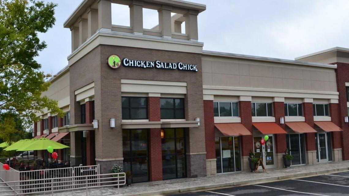 Exterior of a typical Chicken Salad Chick restaurant.