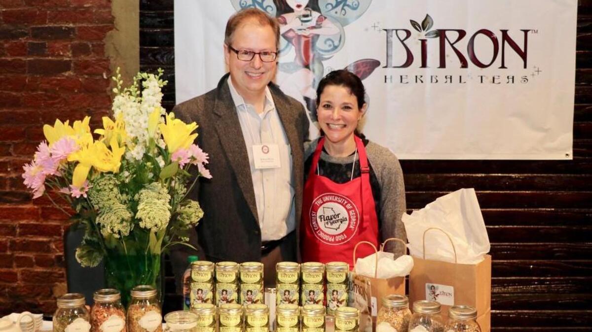 Andi and Roland Biron, owners of Biron Herbal Teas, were recognized as having the best beverage product during University of Georgia’s 2017 Flavor of Georgia Contest.